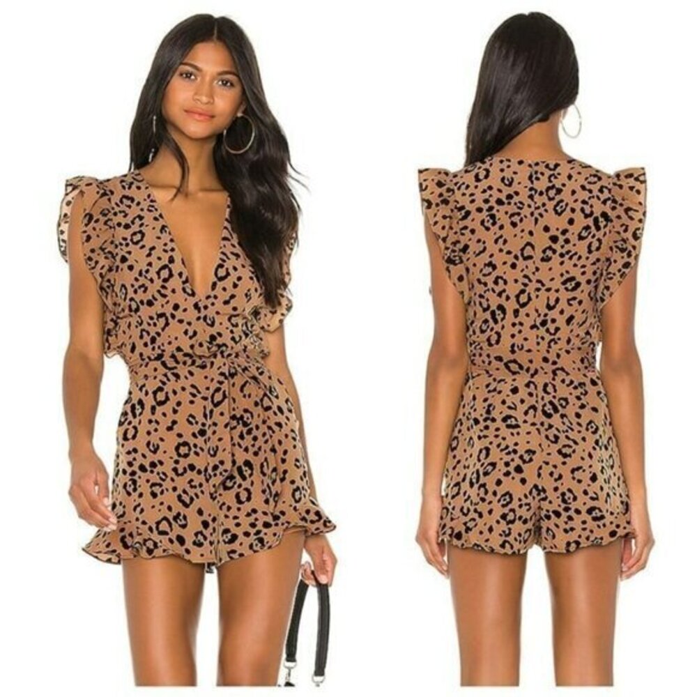 Lovers and Friends Jill Romper - Tan Leopard